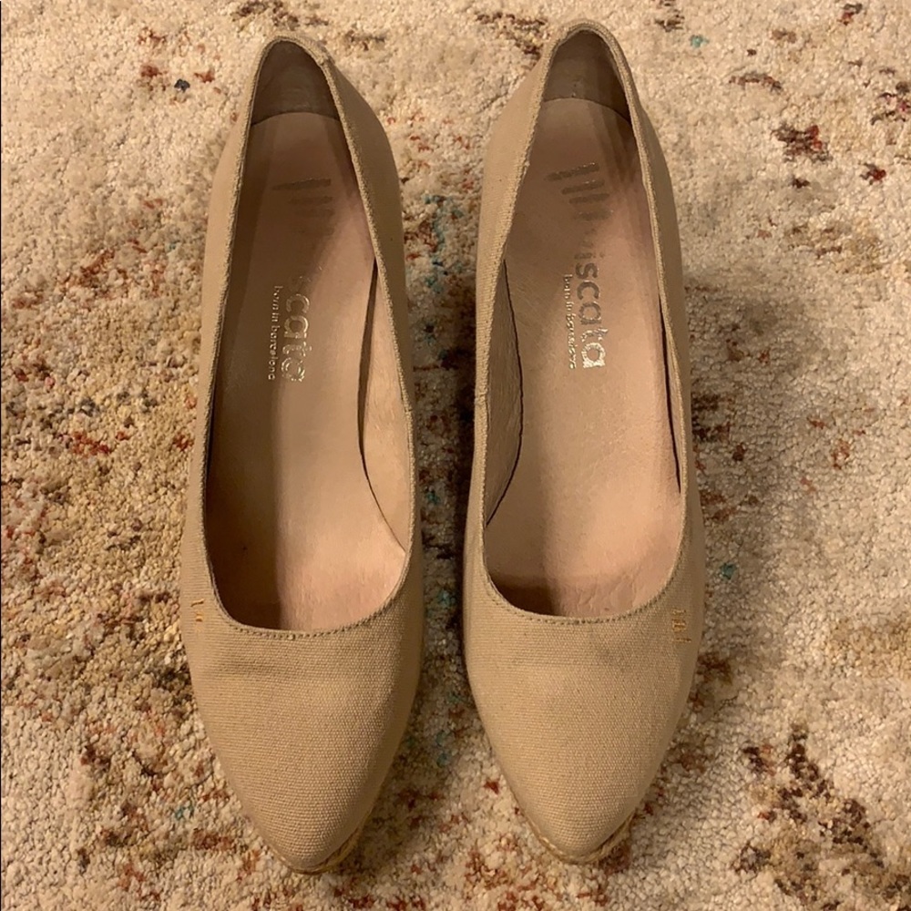 Roses canvas wedges